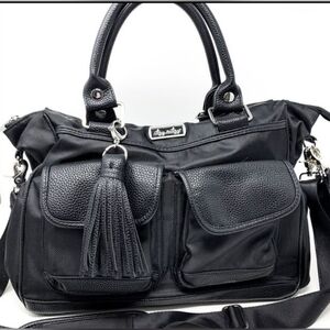 Itzy Ritzy Herringbone Triple Threat Black diaper bag